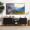 Media Console Table with 2 Side Cabinets with Doors and 3-Position Adjustable Shelf